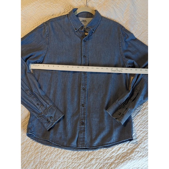 IZOD Men's Saltwater Wash Long Sleeve Button Down Shirt Size Medium Blue - Picture 6 of 13